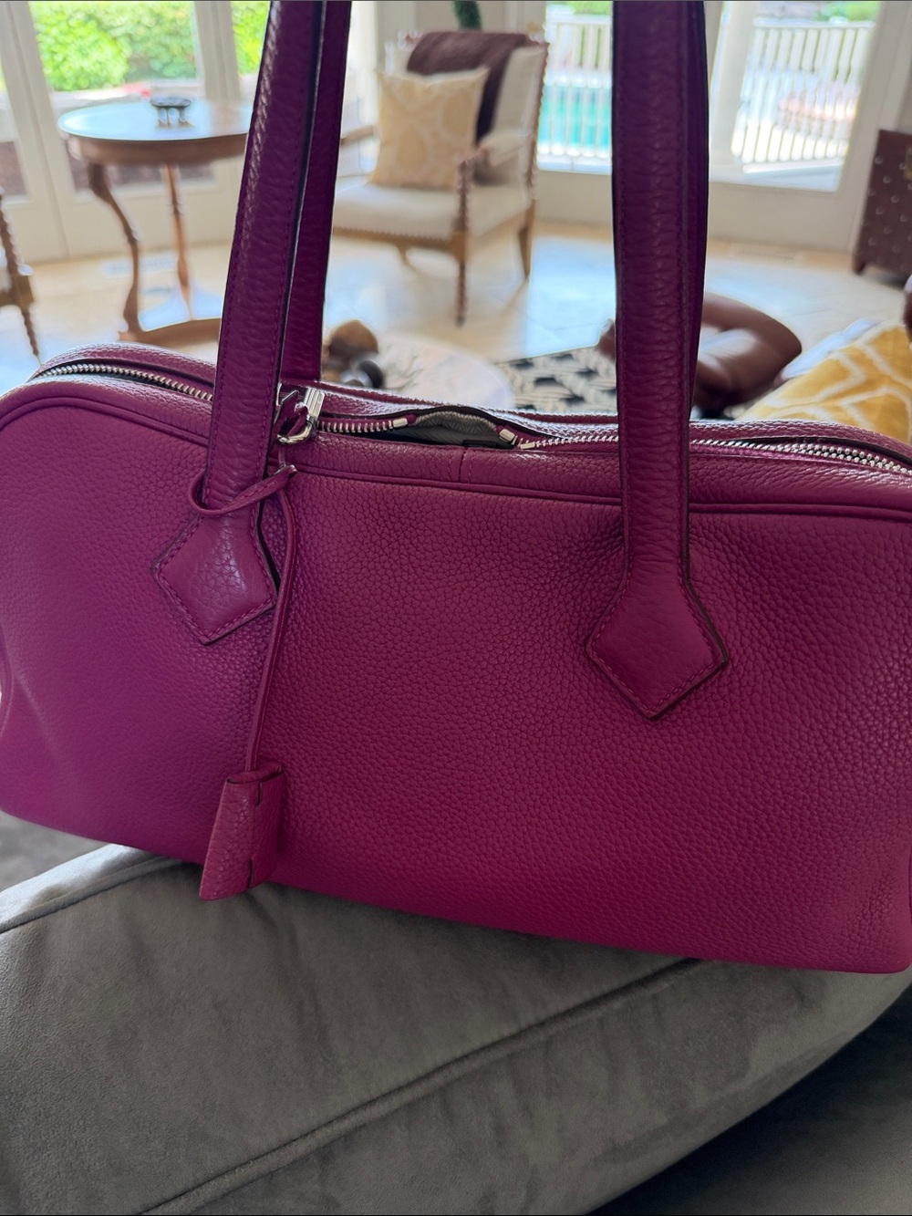 Hermes Victoria ii Elan in Tosca Taurillon Clemence Leather, Receipt